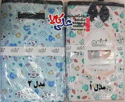 سبد اسباب بازی و لباس کودک پارچه ای مربع طرح قلب و خرس