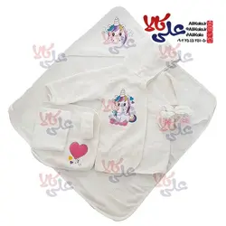 ست 5 تکه حوله نوزادی بلیکا طرح تک شاخ