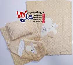 سرویس خواب مخمل پگاسوس همراه با قنداق فرنگی طرح خرس و ۳قلب کد07