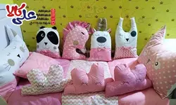 سرویس روتختی نوزادی ۱۲ تکه گارددار عروسکی کد 02
