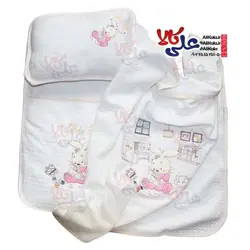سرویس خواب 3 تکه نوزادی طرح خرگوش و خرس Hi Baby کد 01