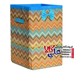 سبد اسباب بازی و لباس کودک پارچه ای مربع طرح گل رز
