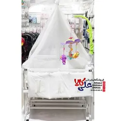 تخت و گهواره کنار تخت مادر چوبی کد AK03