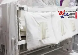 تخت و گهواره کنار تخت مادر چوبی کد AK03