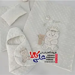 سرویس خواب مخمل پگاسوس طرح خرس و تاج کد 09