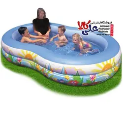 استخر بادی اینتکس مدل لوبیا طرح ساحل 56490 Intex