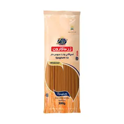 ماکارونی اسپاگتی قطر 1.5 سبوس دار زر ماکارون - 500 گرم