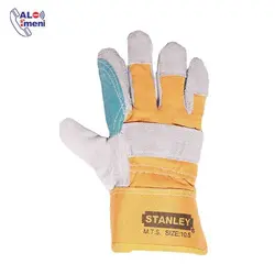 دستکش چرمی کف دوبل استنلی نارنجی | کف دوبل STANLEY