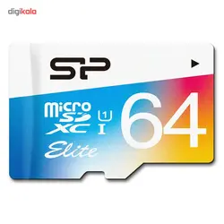 کارت حافظه microSDXC سیلیکون پاور مدل Color Elite کلاس 10 استاندارد UHS-I U1 سرعت 85MBps همراه با آداپتور SD ظرفیت 64 گیگابایت