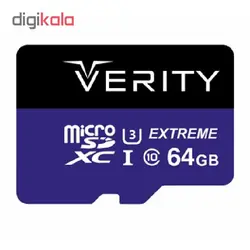 کارت حافظه microSDXC وریتی مدل 4K کلاس 10 استاندارد UHS-I U3 سرعت 80MBps ظرفیت 64 گیگابایت به همراه آداپتور SD