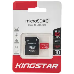 microSDXC کینگ استار کلاس 10 استاندارد UHS-I U1 سرعت 85MBps همراه با آداپتور SD ظرفیت 64 گیگابایت