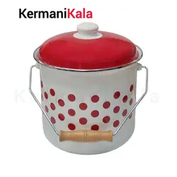 سطل روغن و شیر لعابی طرح توپی سایز20 - فروشگاه اینترنتی کرمانی کالا - جهیزیه مینا