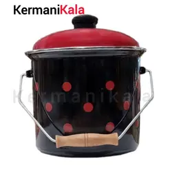 سطل روغن و شیر لعابی طرح توپی سایز22