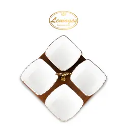 سرویس اردوخوری چینی مربع موج چهارخانه برند لمون