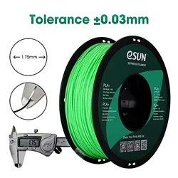 فیلامنت پرینتر سه بعدی PLA پلاس ایسان رنگ سبز روشن eSUN filament