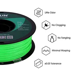 فیلامنت پرینتر سه بعدی PLA پلاس ایسان رنگ سبز روشن eSUN filament