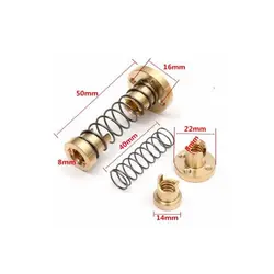 مهره لید اسکرو فنر دار T8 گام 8 میلیمتر