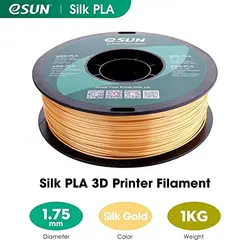 فیلامنت پرینتر سه بعدی PLA ابریشمی ایسان رنگ طلایی eSUN e-silk filament