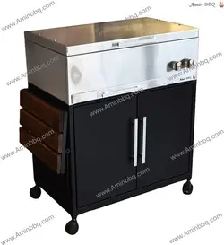 باربیکیو اجاق دار استیل با کابینت AMINBBQ-SFC-075 - امین باربیکیو
