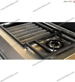 باربیکیو اجاق دار استیل با کابینت AMINBBQ-SFC-075 - امین باربیکیو