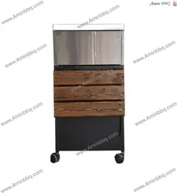 باربیکیو اجاق دار استیل با کابینت AMINBBQ-SFC-075 - امین باربیکیو