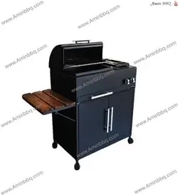باربیکیو اجاق دار دودرب گرد با کابینت AMINBBQ-BRC-075 - امین باربیکیو