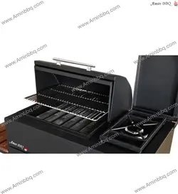 باربیکیو اجاق دار دودرب گرد با کابینت AMINBBQ-BRC-075 - امین باربیکیو