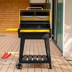 باربیکیو ذغالی مشکی و زرد AMINBBQ-Charcoal-yellow-062