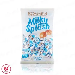 تافی کرمی شیری میلکی اسپلش روشن Milky Splash بسته 1 کیلویی
