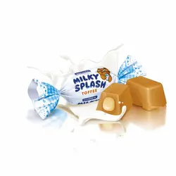 تافی کرمی شیری میلکی اسپلش روشن Milky Splash بسته 1 کیلویی