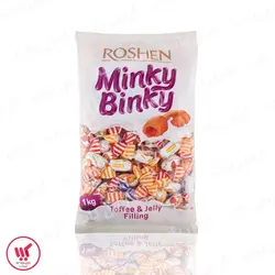 تافی میوه ای مغزدار مینکی بینکی روشن Minky Binky بسته 1 کیلویی