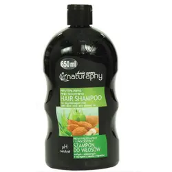 شامپو برای موهای خشک و آسیب دیده naturaphy با عصاره روغن بادام و آلوئه ورا حجم 650 میلی