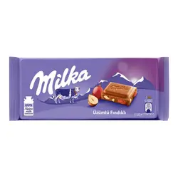 شکلات فندق و کشمش میلکا milka Üzüm Fındıklı وزن 80 گرمی