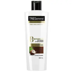 نرم کننده و تغذیه کننده Tresemme حاوی روغن نارگیل و آلوئه ورا مدل Botanique حجم 400 میلی