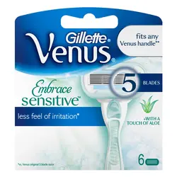 تیغ یدک ژیلت ونوس مدل Embrace Sensitive بسته 6 عددی