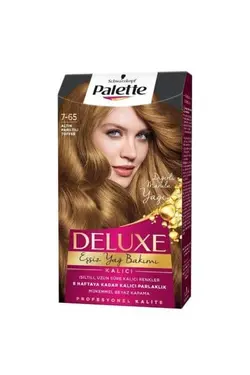 کیت رنگ موی پالت شماره 7.65 سری دلوکس Palette Deluxe دارچینی طلایی