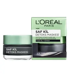 ماسک سم زدای صورت لورآل حاوی خاک رس و زغال حجم 50 میل