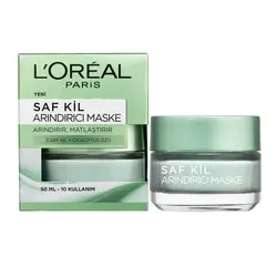 ماسک پاکسازی کننده صورت لورآل حاوی خاک رس و عصاره اکالیپتوس حجم 50 میل