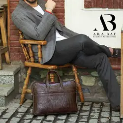 کیف اداری بزرگ مردانه چرم طبیعی - کد 2002