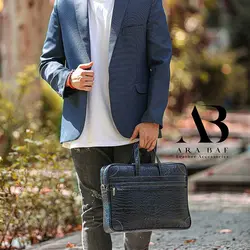 کیف اداری بزرگ مردانه چرم طبیعی - کد 2002