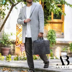 کیف اداری بزرگ مردانه چرم طبیعی - کد 2002