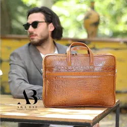 کیف اداری بزرگ مردانه چرم طبیعی - کد 2002