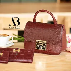 کیف درب دار چرمی - کد 3026