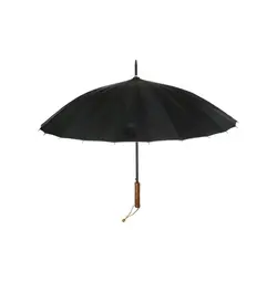 چتر مشکی بزرگ دسته چوبی