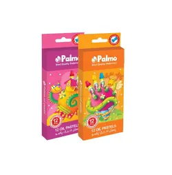 پاستل 12 رنگ مقوایی پالمو