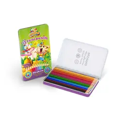 مداد رنگی 12 رنگ مدل جعبه فلزی ارژنگ