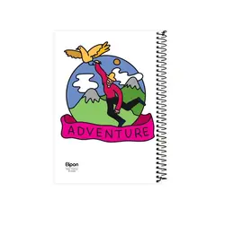 دفتر 60 برگ سیمی الیپون جلد پرسی طرح فانتزی کد 227