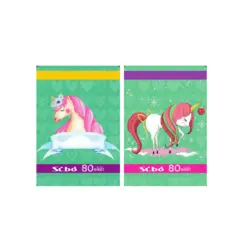 دفتر سیمی 80 برگ جلد پرسی سیبو طرح پونی