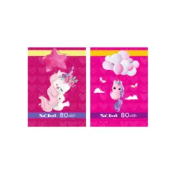 دفتر سیمی 80 برگ جلد پرسی سیبو طرح پونی