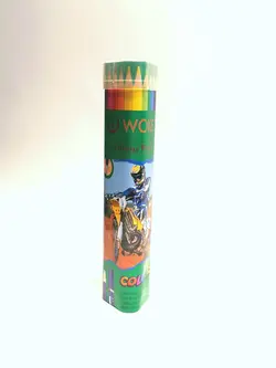 مداد رنگی 12 رنگ مدل گلد جعبه فلزی سه گوش وک